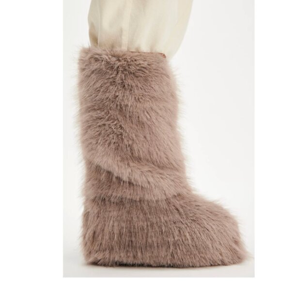 Free People Wild Thing Faux Fur Mid Boots Size 8 - Picture 6 of 16